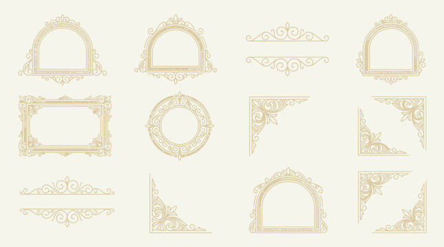 Ornate Vintage Frames and Corners - Isolated Elements