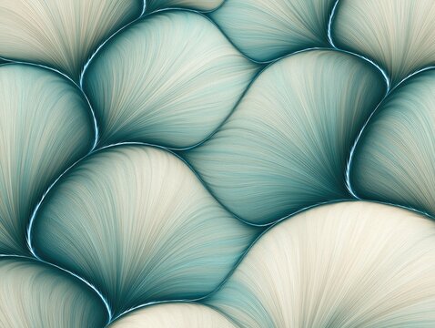 Abstract, organic, flowing texture with scalloped forms and subtle luminescence