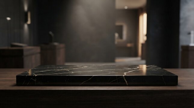 Luxury marble display surface with soft interior lighting