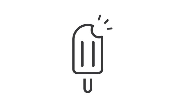Ice cream line video, outline style icon for web site or mobile app.