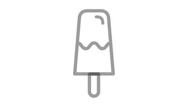 Ice cream line video, outline style icon for web site or mobile app.