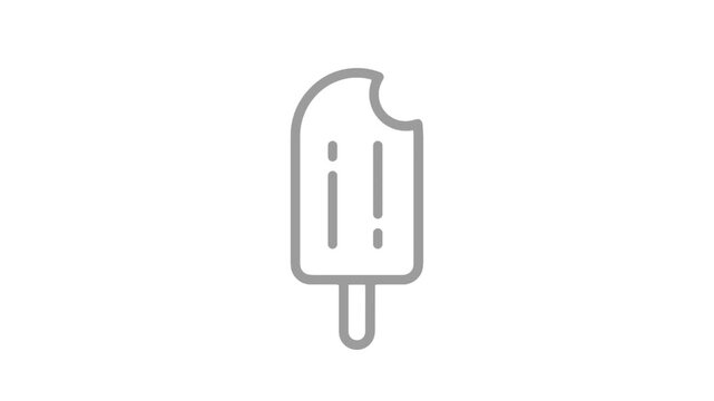 Ice cream line video, outline style icon for web site or mobile app.