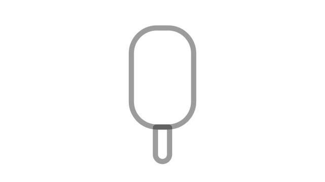 Ice cream line video, outline style icon for web site or mobile app.
