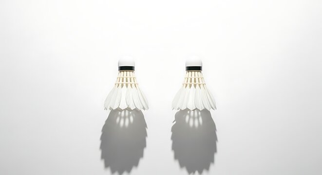 Badminton rackets with white background.