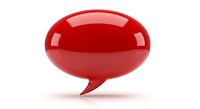 Glossy red speech bubble graphic illustration
