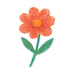 Fototapeta premium PNG Hand-drawn orange flower illustration.