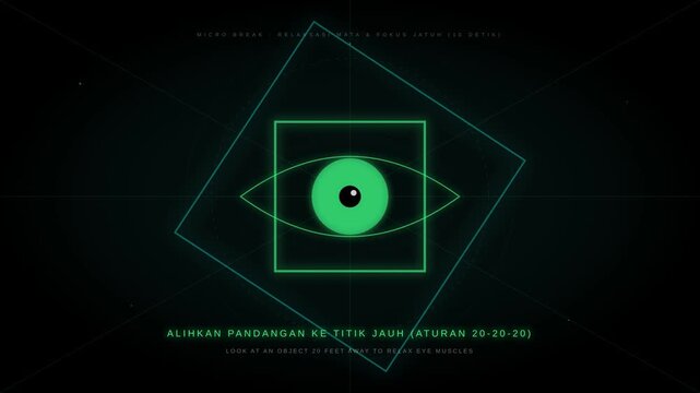 Eye Focus Exercise Motion Graphic for Vision Health and Eye Muscle Relaxation Technique Animation