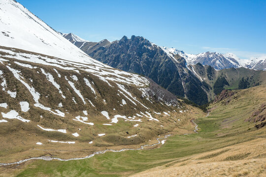 Caucasus Mountains landscape. Karachay-Cherkessia, Russia
