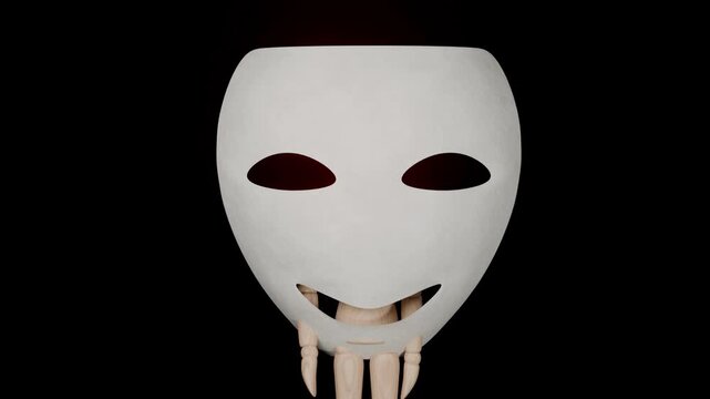 Human Wearing Mask Hypocrisy Fake Personality Social Pressure Identity Crisis