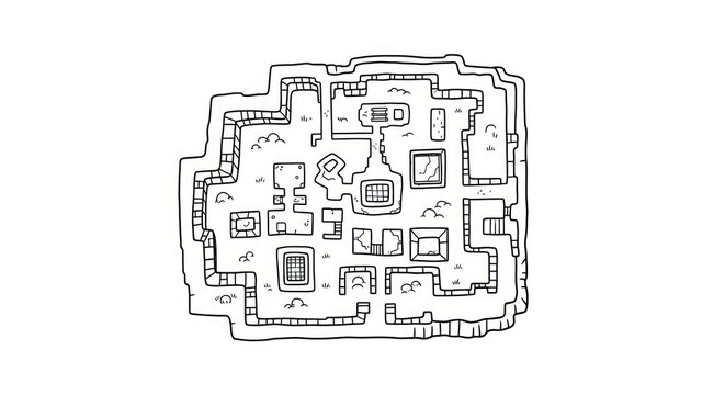 Floor plan of a building layout.
