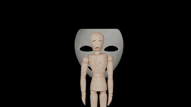 Wearing Mask Hypocrisy Fake Personality Social Pressure Identity Crisis Psychological Concept