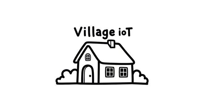 Smart home village IoT technology concept.
