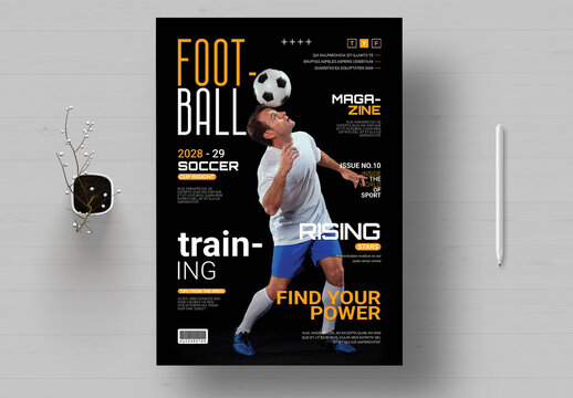 Football Soccer Sports Cover Magazine Template