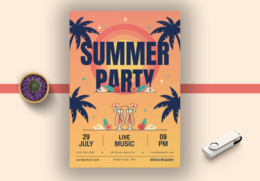 Summer Party Poster Template