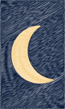 Half moon and dark background gradient background line chalk textured pattern for background minimalism