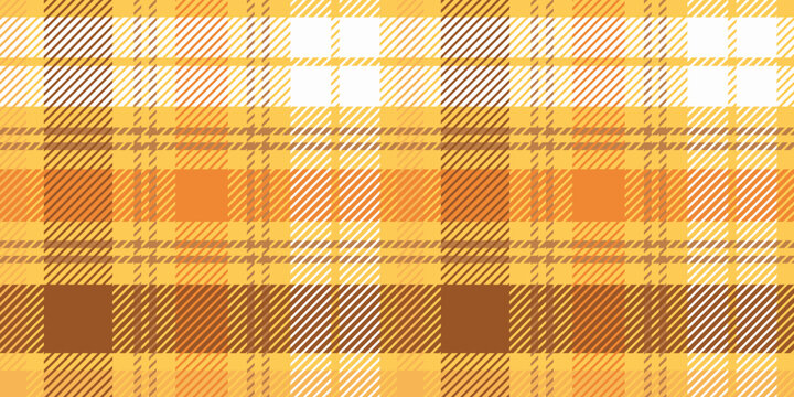 A classic seamless checkered pattern in vibrant yellow and orange tones. A geometric abstraction with the texture of dense fabric and textiles.