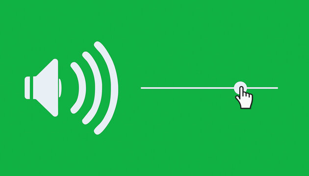 Illustration of a audio volume level control icon, sound volume slider interface - close-up.