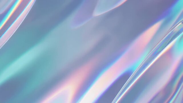 crystal glass reflects drifting cyan, lavender, rose quartz and icy white prism light, creating subtle optical caustics, photorealistic texture, luxury advertising atmosphere.