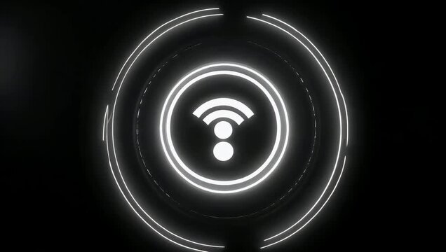 Clean 4K motion graphics animation featuring a standardized wireless Wi-Fi internet network signal icon presented as a continuously pulsing loop completely isolated on a solid green screen backdrop