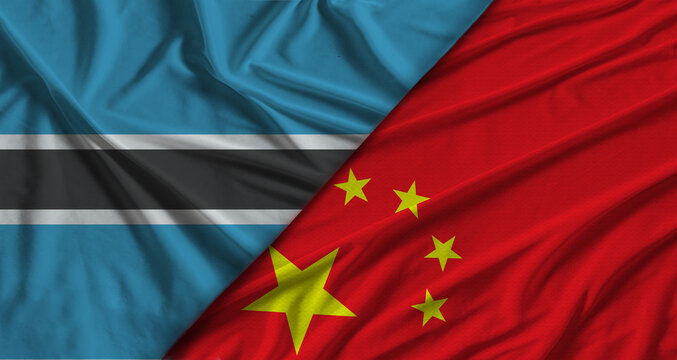 Bilateral relations between Botswana and China. Flag of Botswana and China