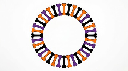 Obraz premium Colorful collection of vintage sewing bobbins arranged in a circular pattern on white background