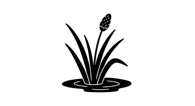 Black and white cattail plant.