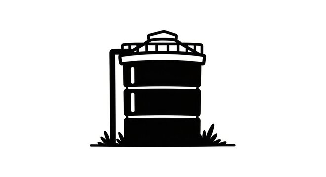 Simple black silhouette of a building.
