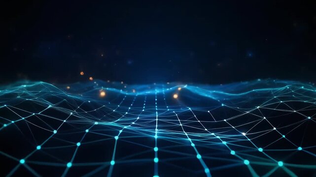 Network Visualization of Glowing Data Grid Waves for Presentations