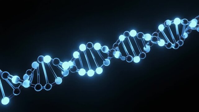 Dna Glowing Double Helix Loop for Scientific Medical Visuals