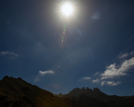 Sunshine Over the Barranco del Infierno Mountainous Region in Adeje, Tenerife