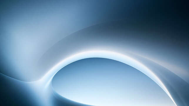 Abstract Smooth Futuristic Blue Curved Lines Background