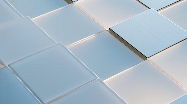 Abstract Modern Geometric Grid Background with Illuminated Tiles