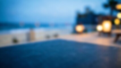 Fototapeta premium defocused dark slate overlooking coastal resort for luxury travel