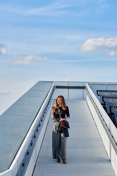 Woman Using Smartphone Outdoors