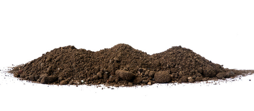 pile of soil isolated