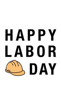 happy labor day with helmet icon