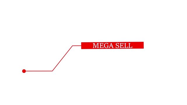Minimalist mega sell text callout animation with red motion mega sell