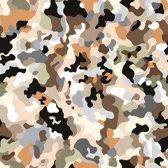 Naklejka premium Seamless Light Desert Sand Camouflage Background Vector