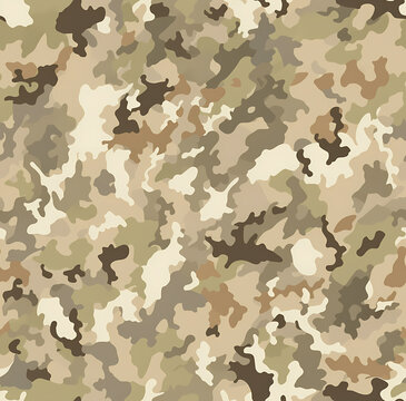 Seamless Light Beige Desert Multicam Pattern Vector Texture