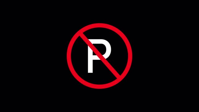 No Parking Logo Animation &ndash; Traffic Restriction Sign