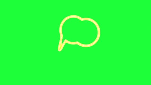 Yellow neon speech bubble animation
