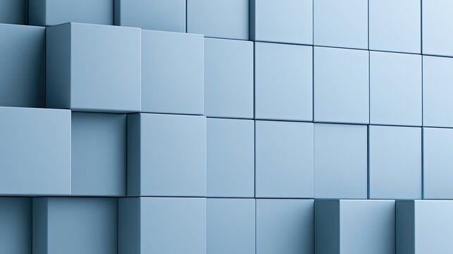 A light blue grid of perfectly formed cubes, arranged in a staggered pattern