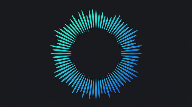 Dynamic blue soundwave circle equalizer visualizer on black background for audio production