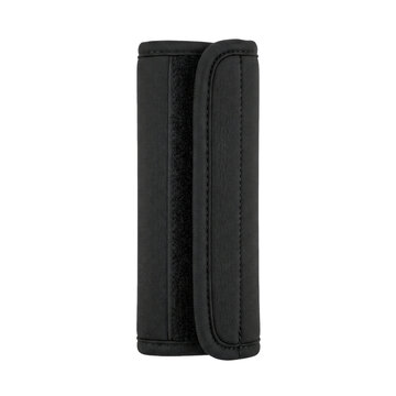 Black padded strap with hook and loop fastener for securing items