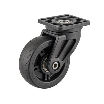Durable black swivel caster wheel with ball bearings for smooth movement