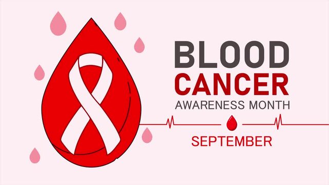 Blood Cancer Awareness Month Red Ribbon Medical Animation