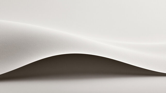 Abstract Curved White Paper Background with Soft Shadows