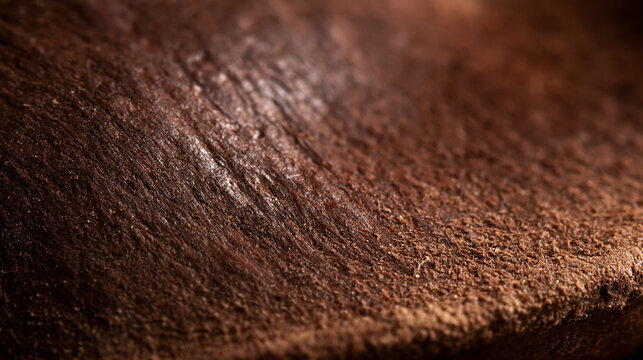 Macro Close Up of Dark Chocolate Block Dusted with Cocoa Powder