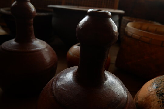 Traditional Handmade Clay Jar and Pottery Craft at Souvenir Market