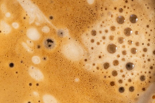 close up of coffee foam